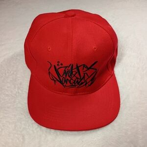 Vintage Y2K Red Snapback Hat Graffiti Style Streetwear